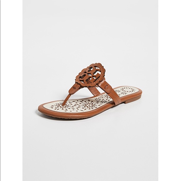 Tory Burch Miller Scallop Sandal in tan - Picture 4 of 7